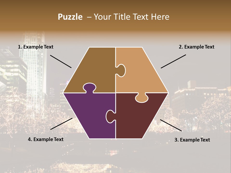 A Picture Of A City At Night With Christmas Lights PowerPoint Template