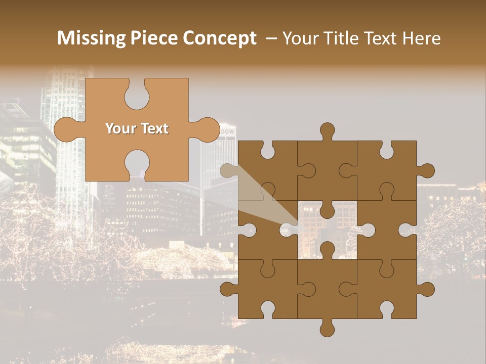 A Picture Of A City At Night With Christmas Lights PowerPoint Template