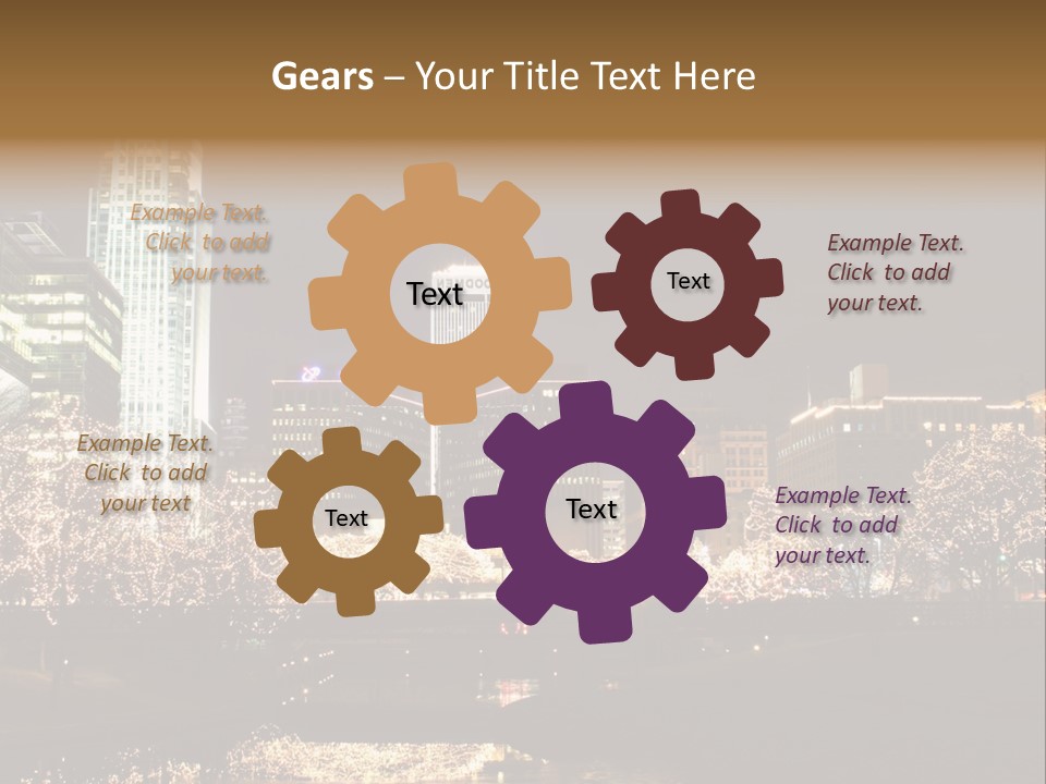 A Picture Of A City At Night With Christmas Lights PowerPoint Template