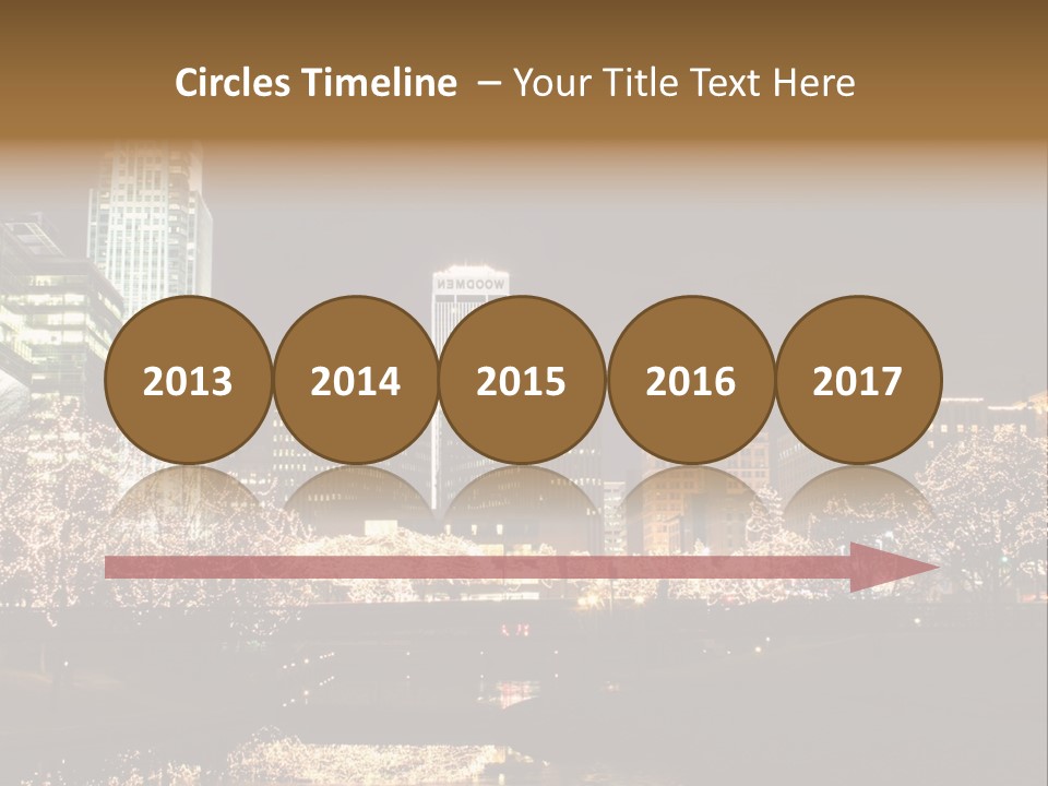 A Picture Of A City At Night With Christmas Lights PowerPoint Template