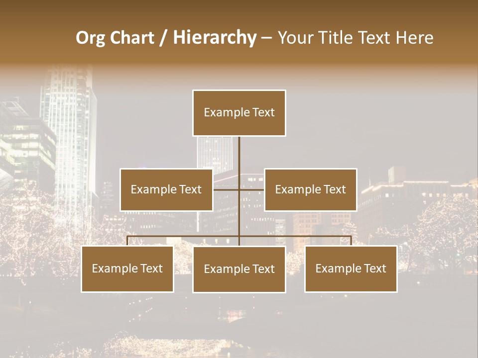 A Picture Of A City At Night With Christmas Lights PowerPoint Template