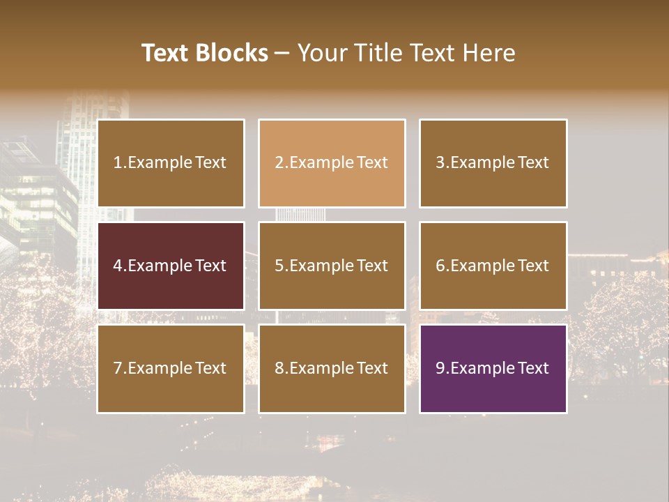 A Picture Of A City At Night With Christmas Lights PowerPoint Template