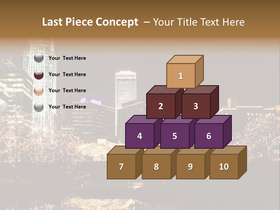 A Picture Of A City At Night With Christmas Lights PowerPoint Template