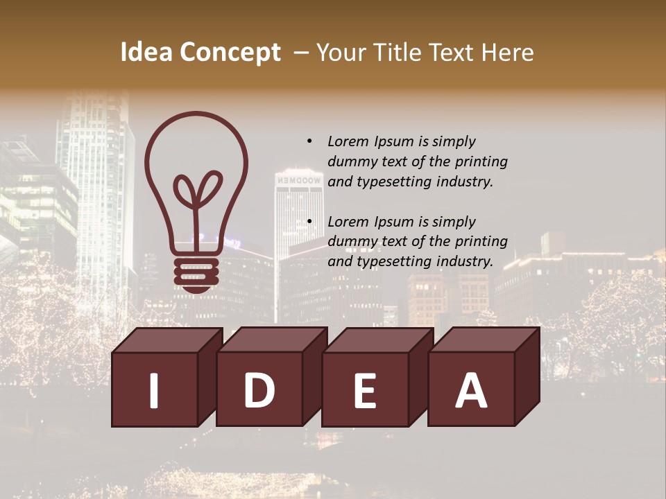 A Picture Of A City At Night With Christmas Lights PowerPoint Template