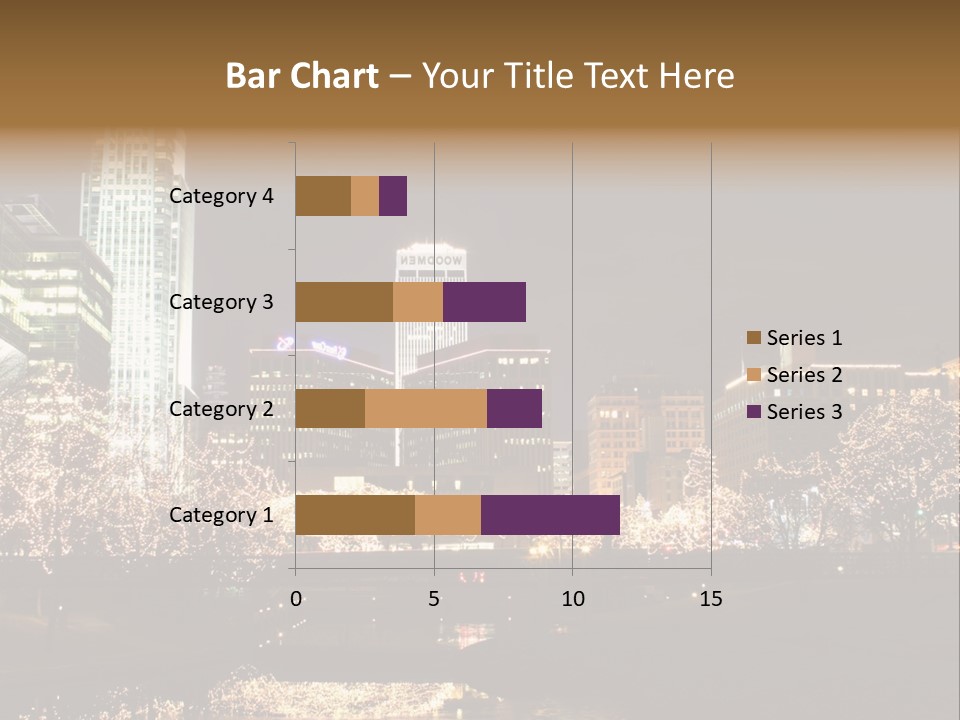 A Picture Of A City At Night With Christmas Lights PowerPoint Template