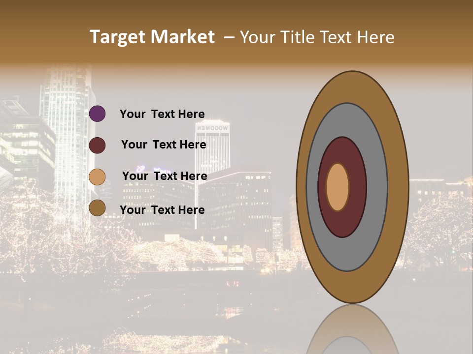 A Picture Of A City At Night With Christmas Lights PowerPoint Template