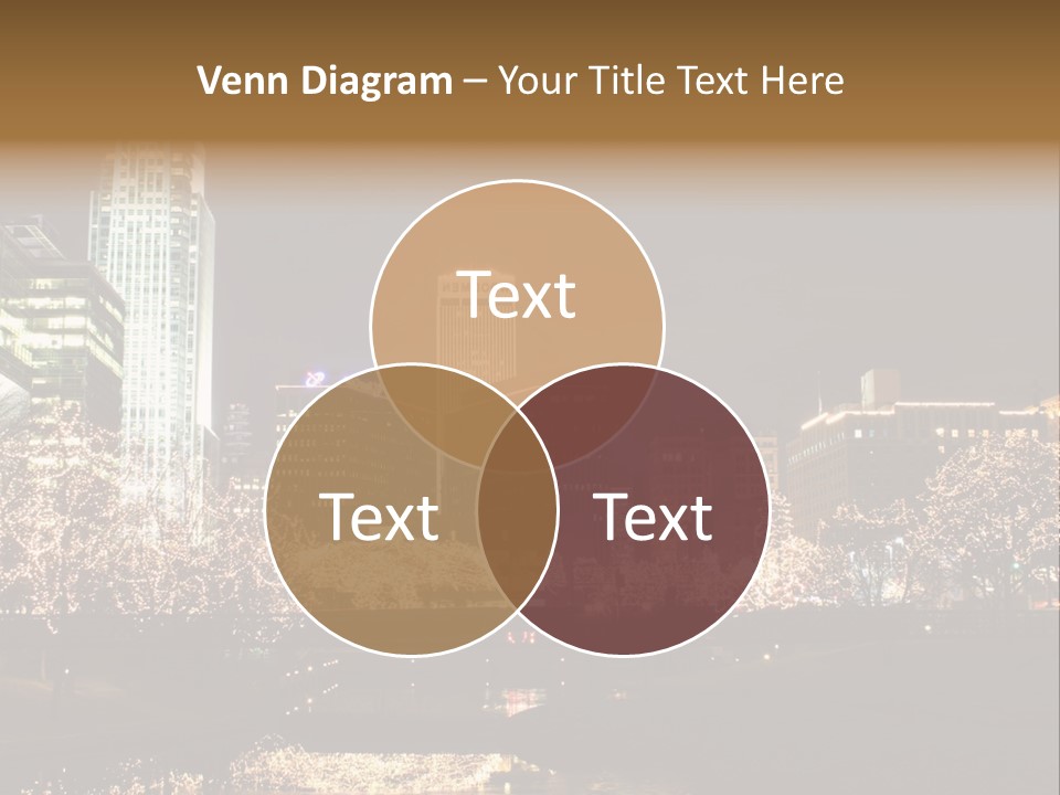 A Picture Of A City At Night With Christmas Lights PowerPoint Template