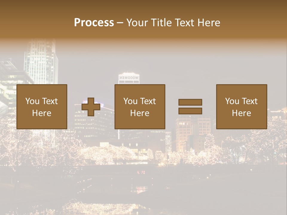 A Picture Of A City At Night With Christmas Lights PowerPoint Template