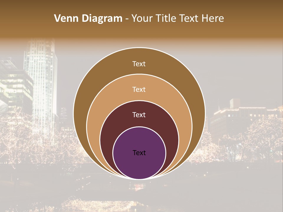 A Picture Of A City At Night With Christmas Lights PowerPoint Template