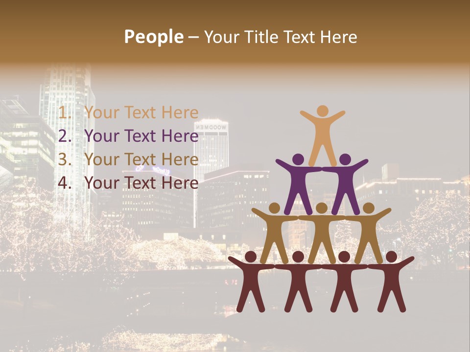 A Picture Of A City At Night With Christmas Lights PowerPoint Template