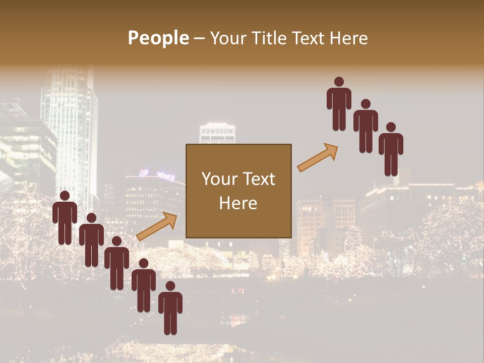 A Picture Of A City At Night With Christmas Lights PowerPoint Template