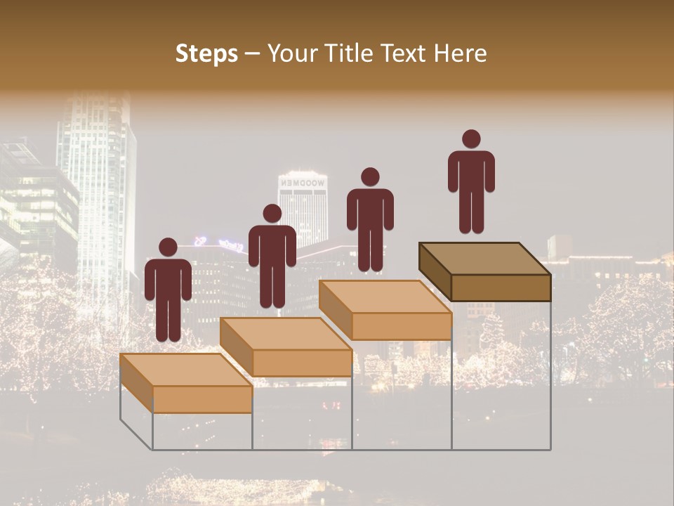 A Picture Of A City At Night With Christmas Lights PowerPoint Template