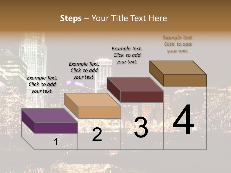 A Picture Of A City At Night With Christmas Lights PowerPoint Template