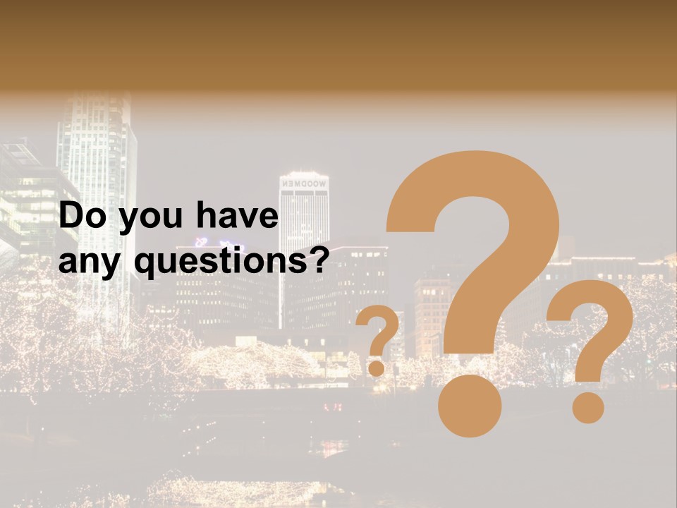 A Picture Of A City At Night With Christmas Lights PowerPoint Template