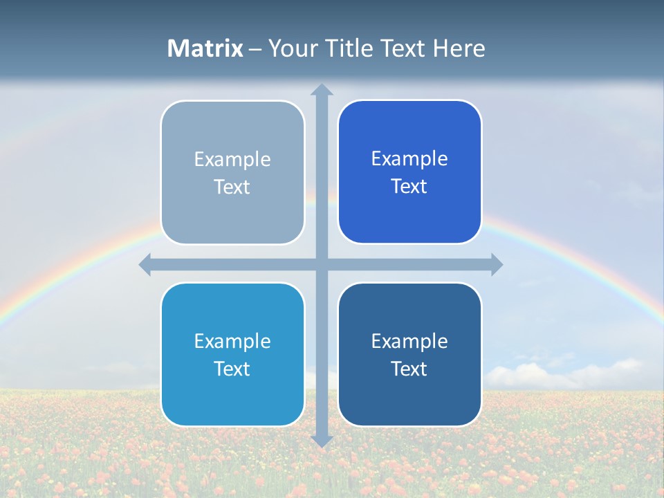 A Rainbow In The Sky Over A Field Of Flowers PowerPoint Template