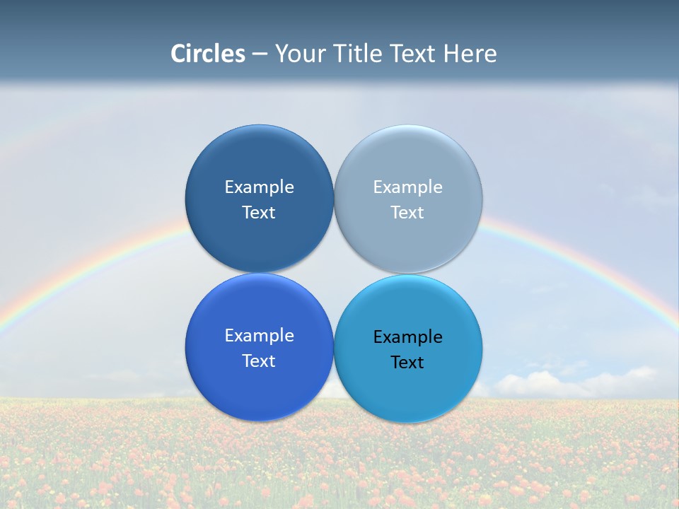 A Rainbow In The Sky Over A Field Of Flowers PowerPoint Template