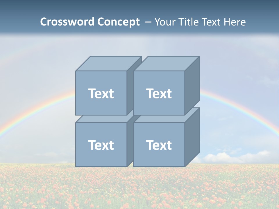 A Rainbow In The Sky Over A Field Of Flowers PowerPoint Template