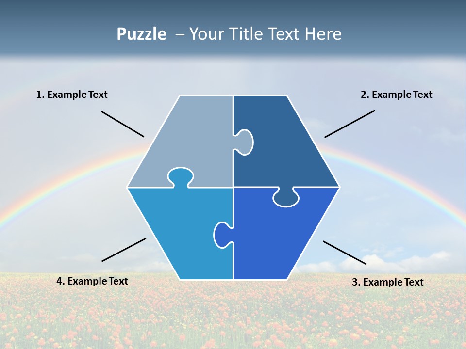 A Rainbow In The Sky Over A Field Of Flowers PowerPoint Template