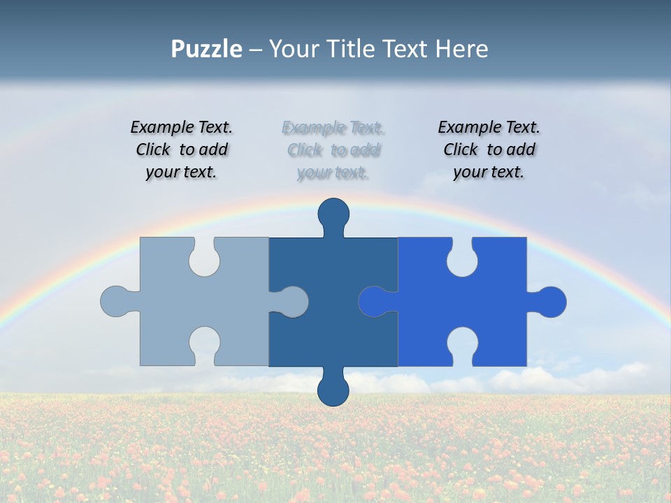 A Rainbow In The Sky Over A Field Of Flowers PowerPoint Template