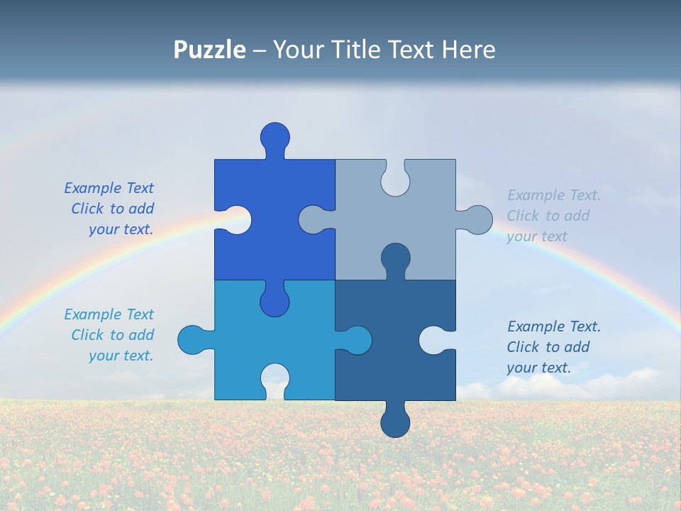 A Rainbow In The Sky Over A Field Of Flowers PowerPoint Template