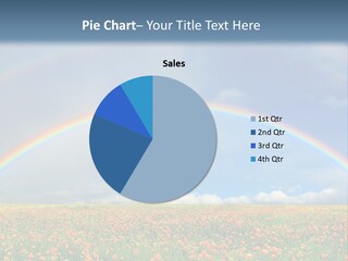 A Rainbow In The Sky Over A Field Of Flowers PowerPoint Template
