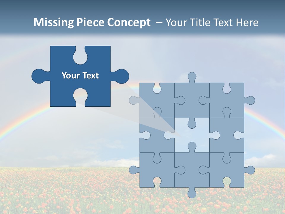 A Rainbow In The Sky Over A Field Of Flowers PowerPoint Template