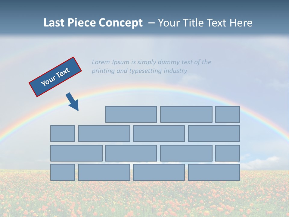 A Rainbow In The Sky Over A Field Of Flowers PowerPoint Template