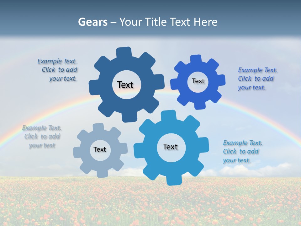 A Rainbow In The Sky Over A Field Of Flowers PowerPoint Template
