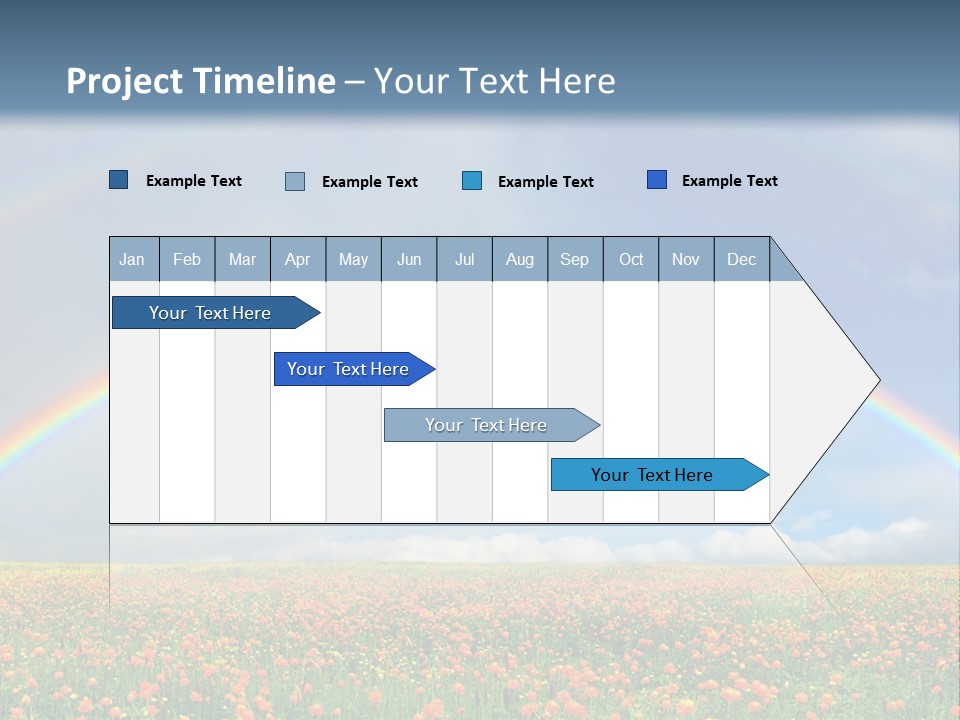 A Rainbow In The Sky Over A Field Of Flowers PowerPoint Template