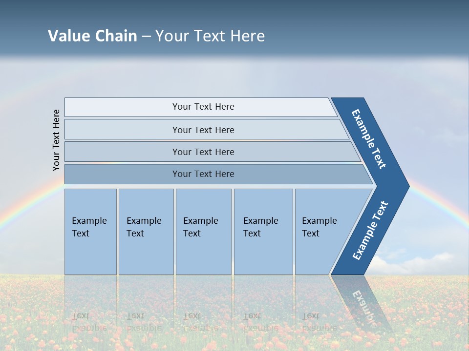 A Rainbow In The Sky Over A Field Of Flowers PowerPoint Template