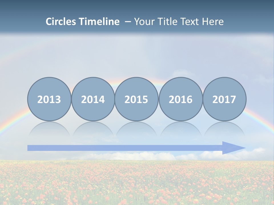 A Rainbow In The Sky Over A Field Of Flowers PowerPoint Template