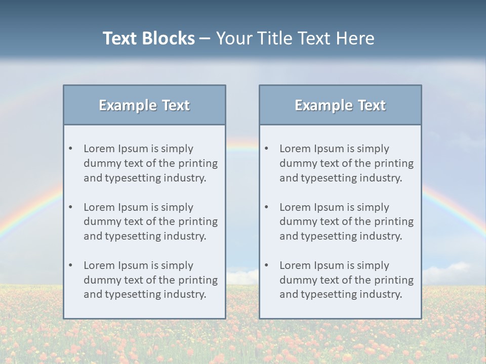 A Rainbow In The Sky Over A Field Of Flowers PowerPoint Template