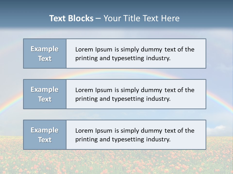 A Rainbow In The Sky Over A Field Of Flowers PowerPoint Template