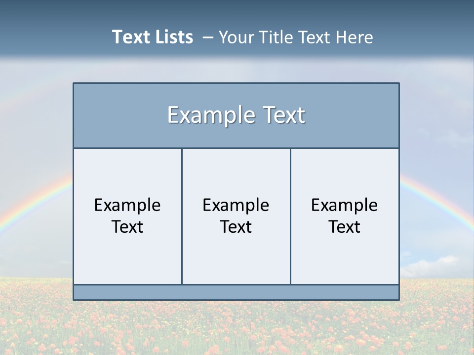 A Rainbow In The Sky Over A Field Of Flowers PowerPoint Template