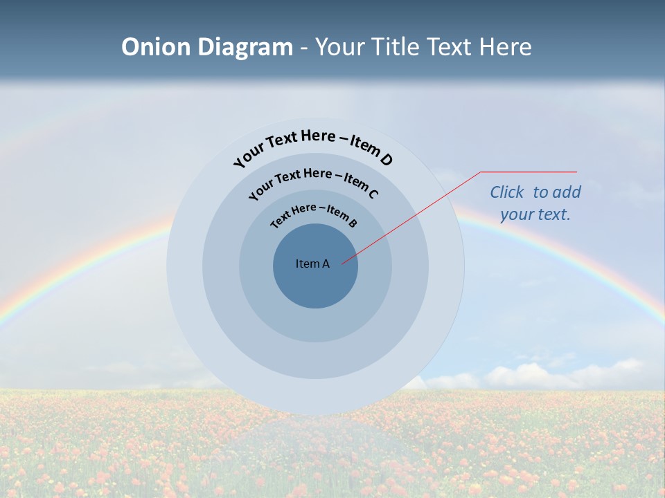 A Rainbow In The Sky Over A Field Of Flowers PowerPoint Template