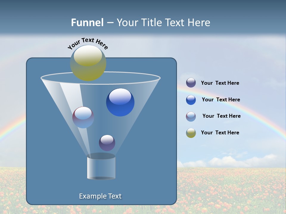A Rainbow In The Sky Over A Field Of Flowers PowerPoint Template