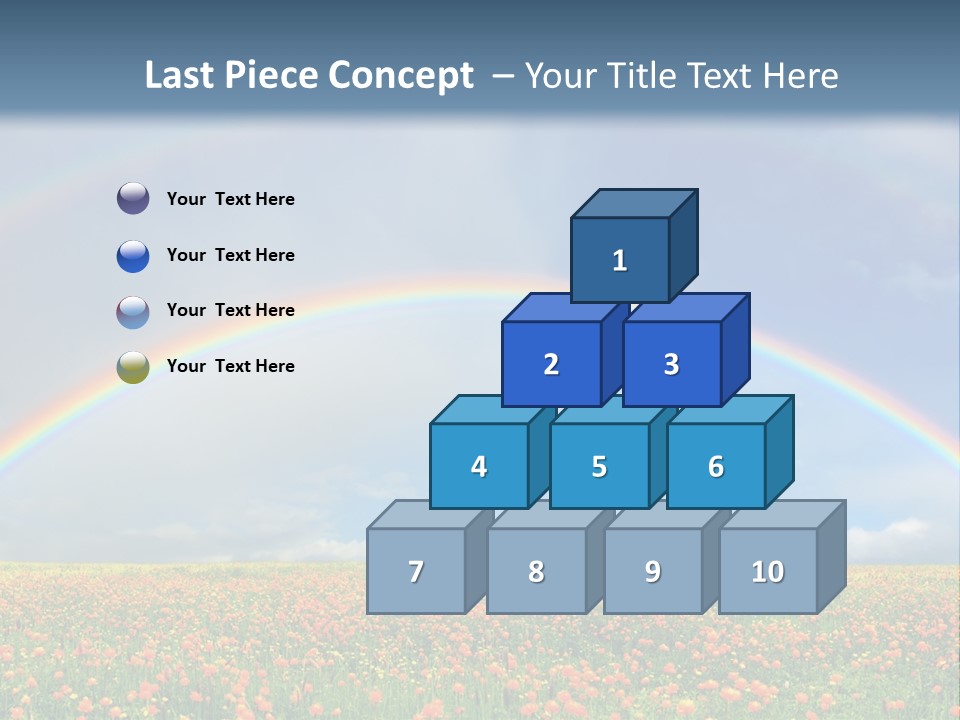 A Rainbow In The Sky Over A Field Of Flowers PowerPoint Template