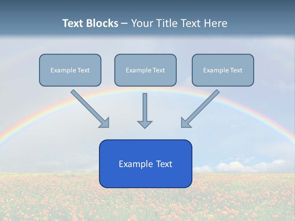 A Rainbow In The Sky Over A Field Of Flowers PowerPoint Template