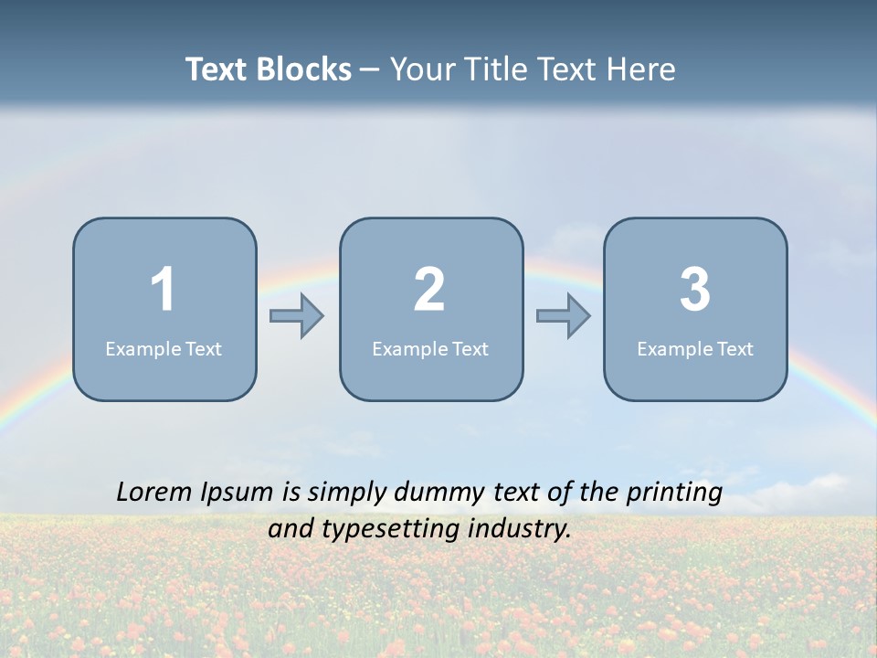 A Rainbow In The Sky Over A Field Of Flowers PowerPoint Template