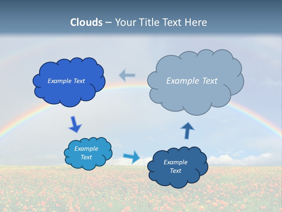 A Rainbow In The Sky Over A Field Of Flowers PowerPoint Template