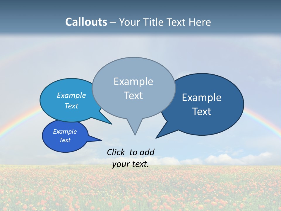 A Rainbow In The Sky Over A Field Of Flowers PowerPoint Template