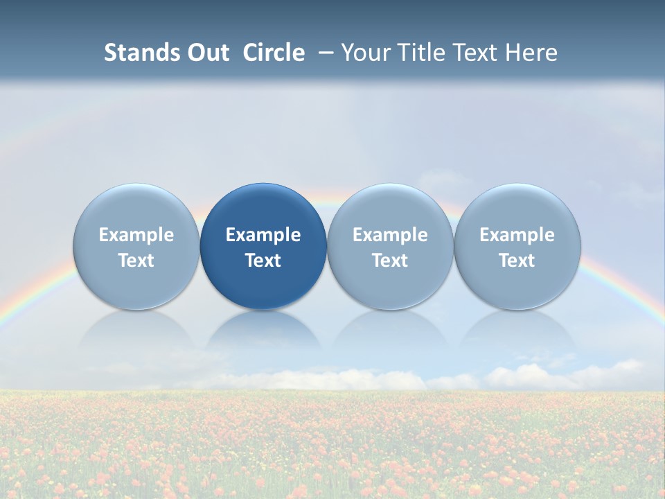 A Rainbow In The Sky Over A Field Of Flowers PowerPoint Template