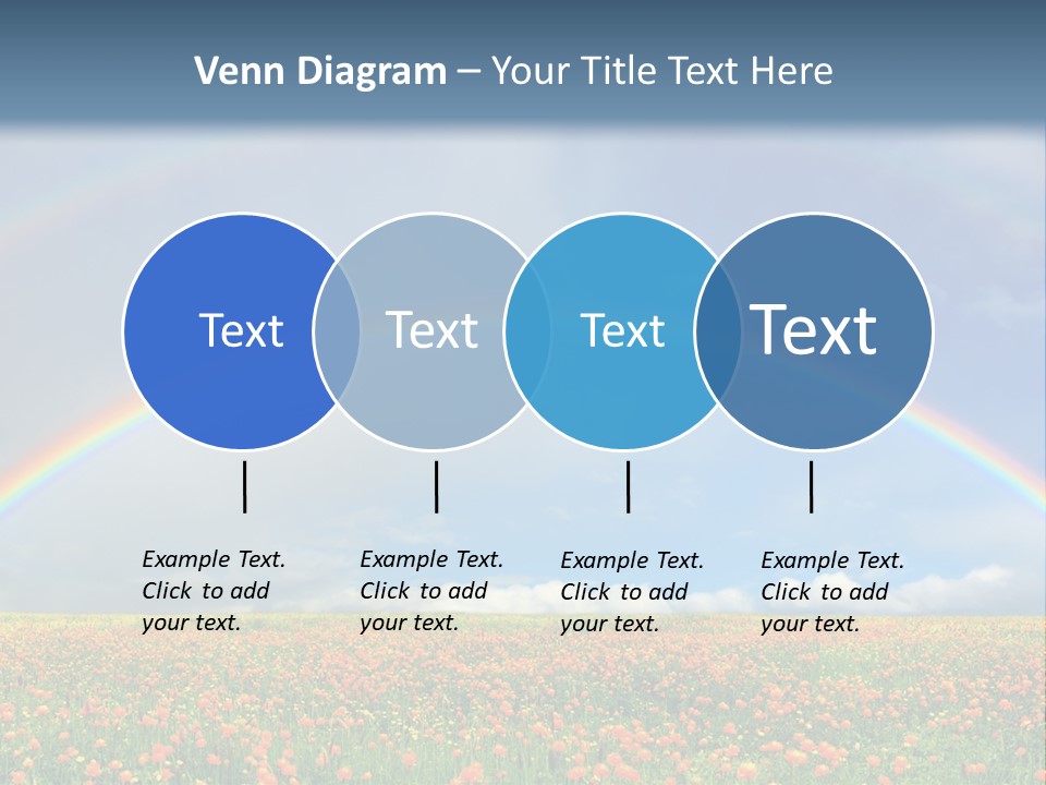 A Rainbow In The Sky Over A Field Of Flowers PowerPoint Template