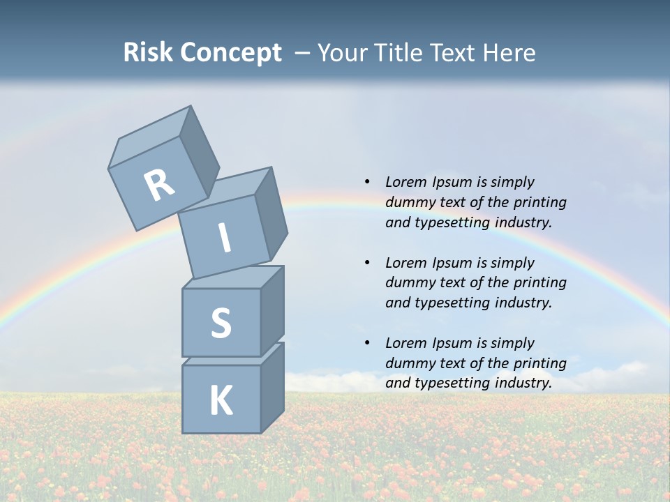 A Rainbow In The Sky Over A Field Of Flowers PowerPoint Template