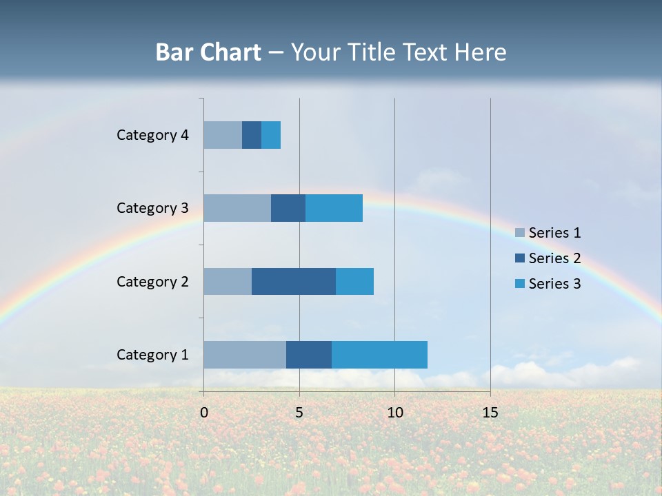 A Rainbow In The Sky Over A Field Of Flowers PowerPoint Template