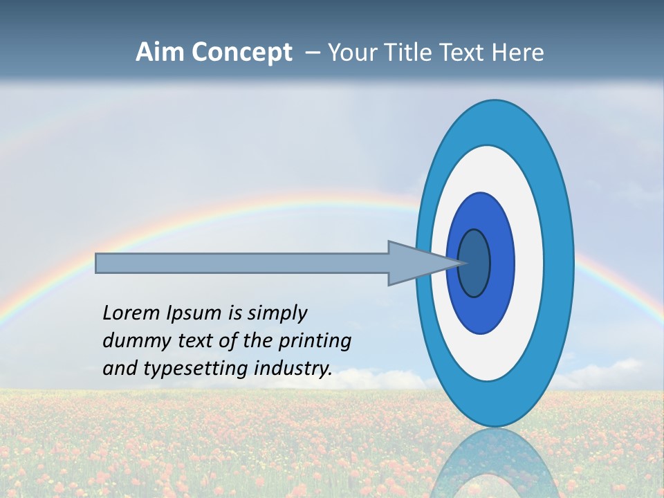 A Rainbow In The Sky Over A Field Of Flowers PowerPoint Template