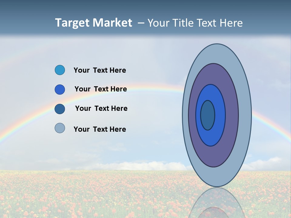A Rainbow In The Sky Over A Field Of Flowers PowerPoint Template