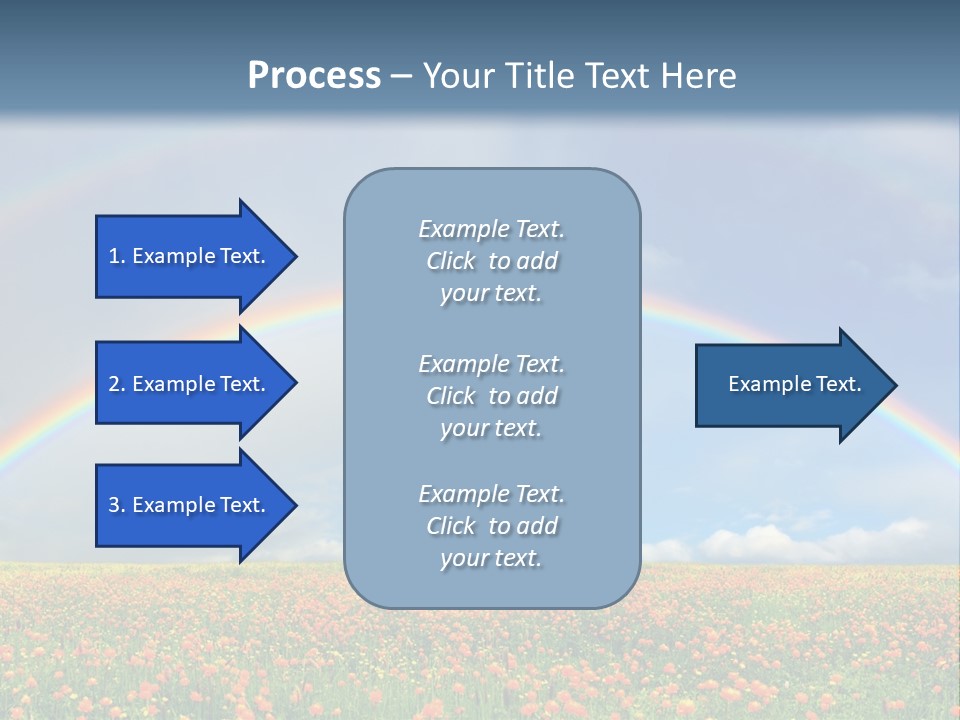 A Rainbow In The Sky Over A Field Of Flowers PowerPoint Template