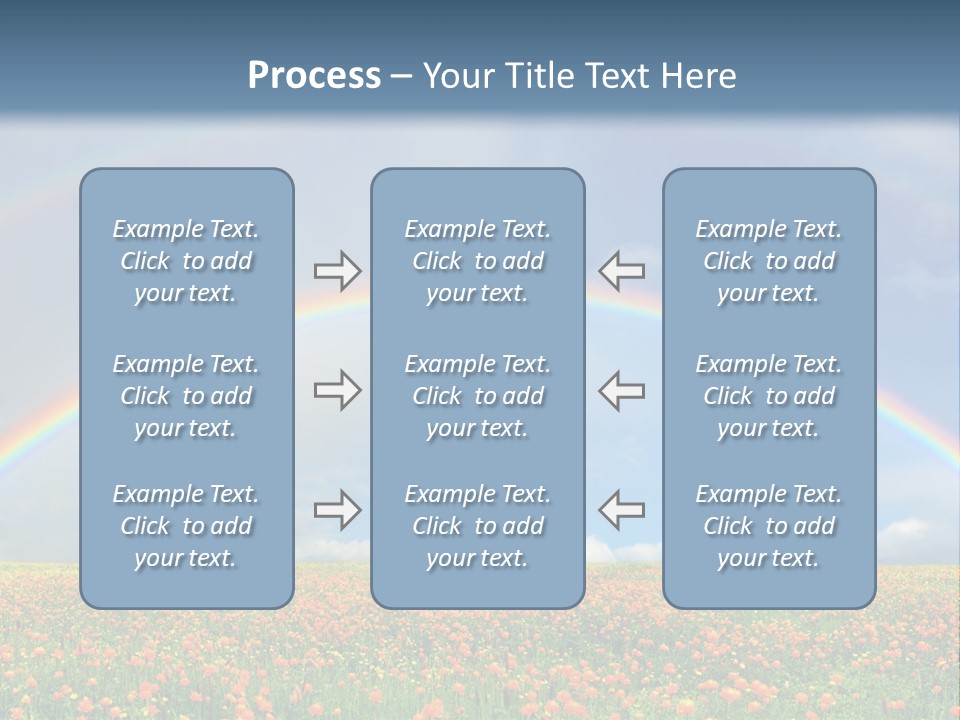 A Rainbow In The Sky Over A Field Of Flowers PowerPoint Template