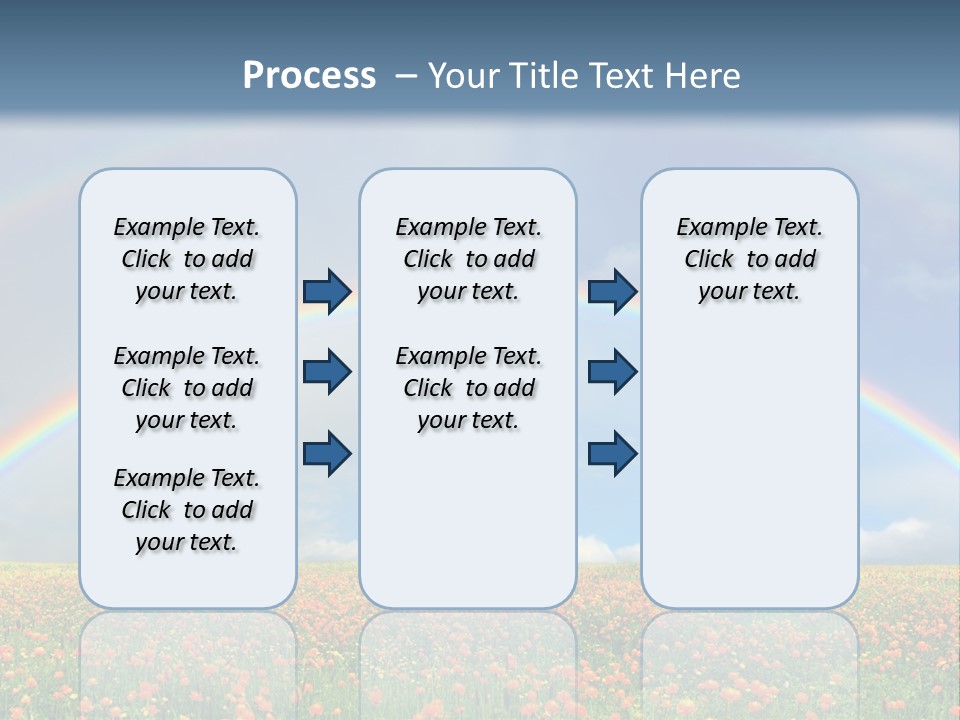 A Rainbow In The Sky Over A Field Of Flowers PowerPoint Template